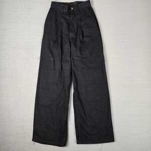 Lucy and Yak‎ Pants Womens 24 Wide-Leg Baggy Twill Trousers Black *READ